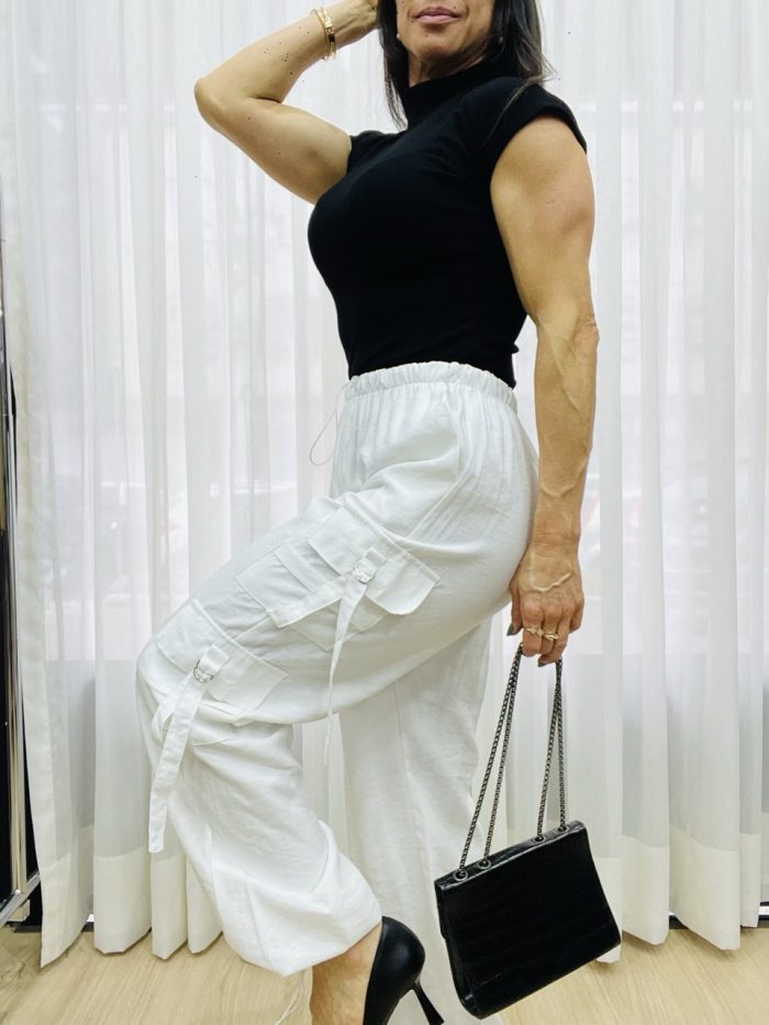 calça cargo lara branca 08128