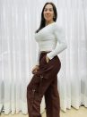 calça cargo lara marrom 08127