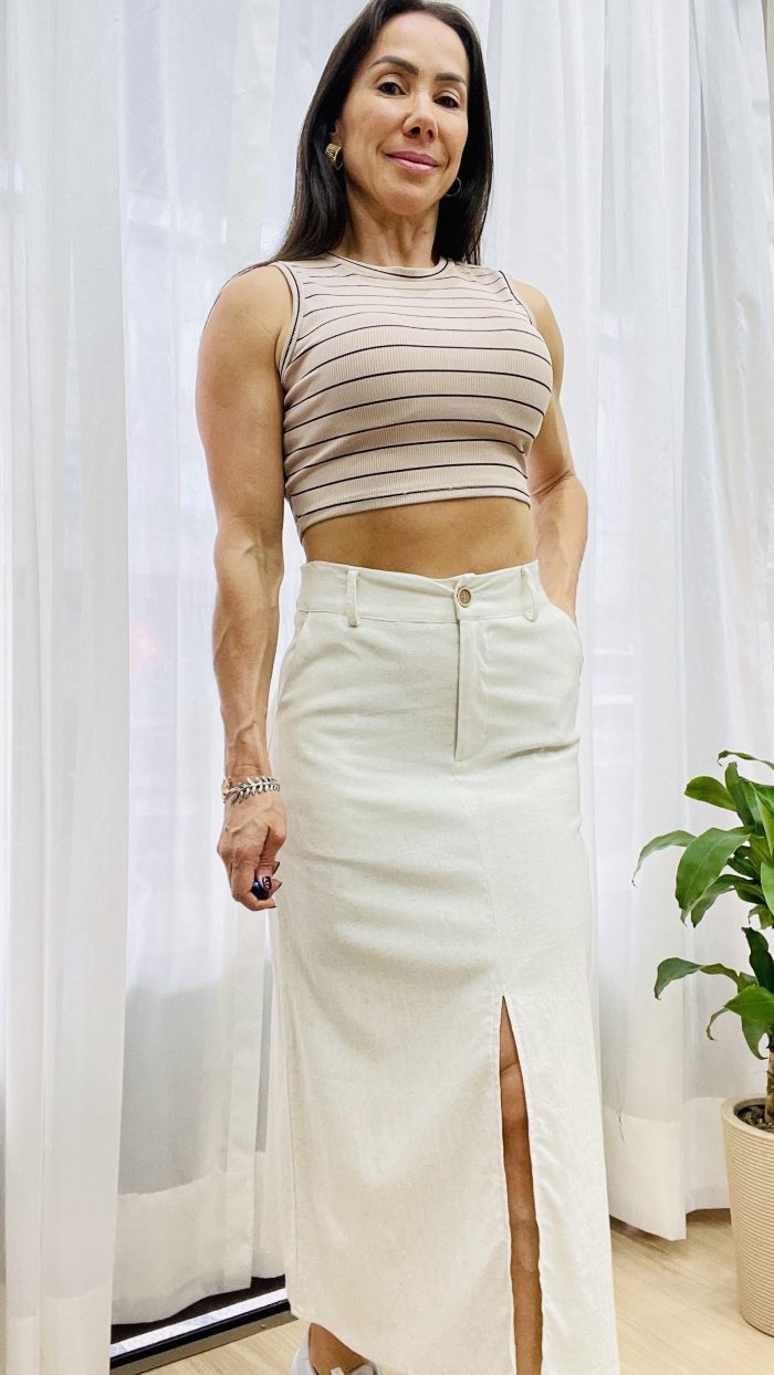 saia linho betina cru 08169 saia linho betina cru 08169